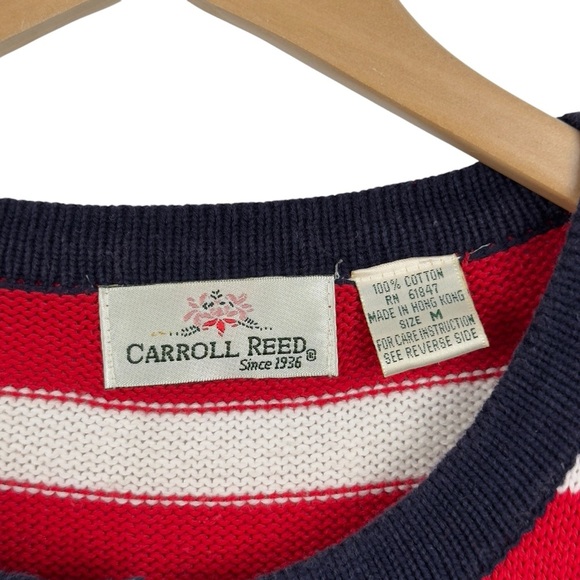 Carroll Reed Women's M Nautical Knit Cardigan Button Up Cotton Colorful 90's - Picture 4 of 16
